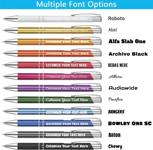 Miniatura 4 de Kingluu Hasta 500 bolígrafos personalizados, bolígrafos personalizados de tinta negra con tu nombre, logotipo, mensaje, texto, para oficina, Negro