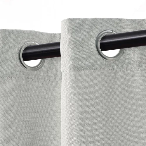 Miniatura 28 de Superior Juego de 2 cortinas opacas con textura de lino, par de paneles con aislamiento térmico con cabecera superior con ojales, cortinas clásicas