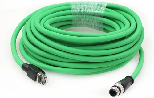 Miniatura 7 de Cable de red Ethernet para lector de código de barras Sick Keyence SR1000 Matriz de escáner Datalogic 210N 300N 450 DS5110, M12 4 pines codificado
