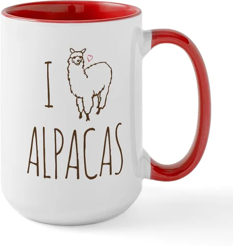 Miniatura 16 de CafePress Alpaca For Christmas Large Mug 15 oz (444 ml) Ceramic Coffee Mug