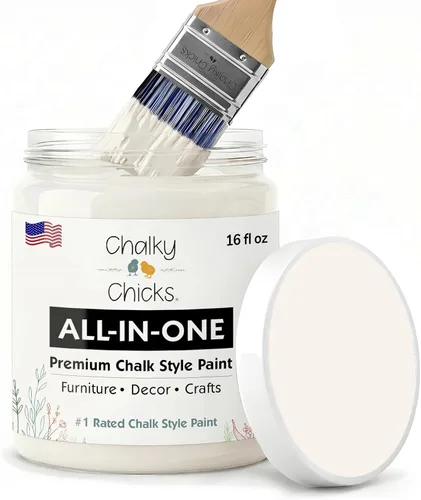 Miniatura 88 de Chalky Chicks - Pintura mate a la tiza, no requiere lijado, 4 onzas líquidas, color gris oscuro (Gun Metal Gray), para muebles, pintura sin Gris