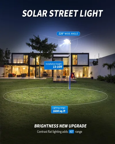 Miniatura 4 de Farolas solares para exteriores, 700000 lúmenes, luces LED brillantes con sensor de movimiento y control remoto, luces de seguridad impermeables