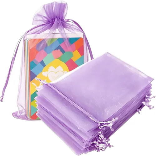 Miniatura 35 de Paquetes de 100 bolsas de organza de 4 x 6 pulgadas, color azul bebé para baby shower, Navidad, recuerdos de fiesta, cumpleaños, boda, despedida