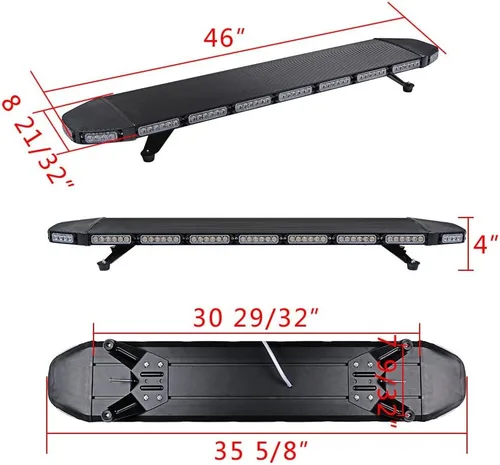 Miniatura 2 de CORP - Barra de luz estroboscópica de emergencia de 46 pulgadas con 108 LED y 4 luces estroboscópicas intermitentes de 4 LED, caja de control