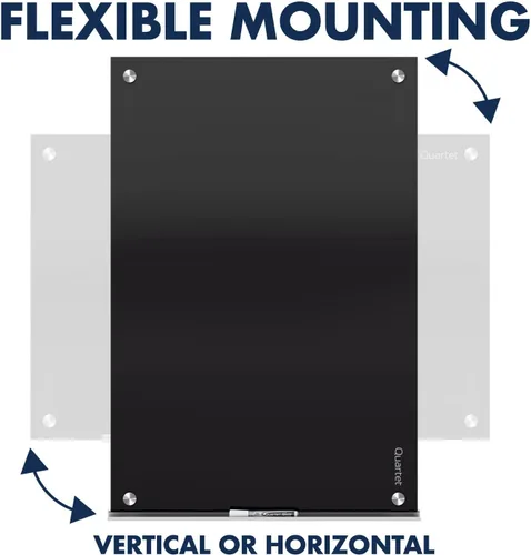Miniatura 7 de Quartet - Pizarra blanca de vidrio magnética de borrado en seco, pizarra de cristal de 72" x 48" para pared, Infinity, negra (G7248B)