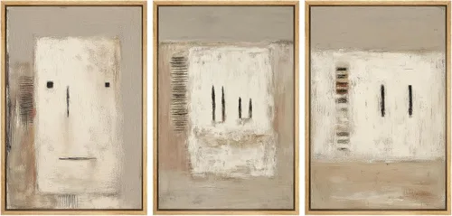 Miniatura 43 de SIGNWIN Conjunto de arte de pared de lienzo enmarcado, acuarela pastel, cielo de nubes rosas, colina verde del campo, naturaleza, vida silvestre