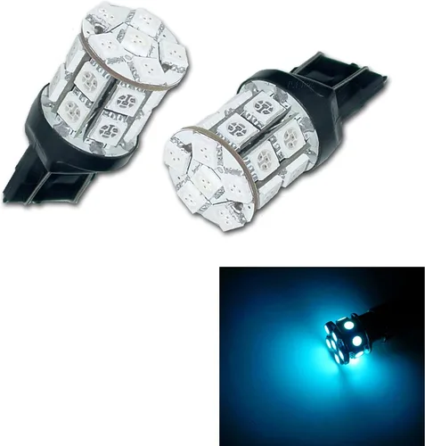 Miniatura 12 de PA LED 2 piezas 13SMD T20 7443 azul auto LED bombilla 12V para señal de giro lateral marcador de parada luz trasera