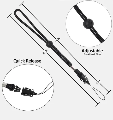 Miniatura 5 de Olympus VR-340 - Correa para el cuello (estilo de la pulsera) ajustable con liberación rápida., Negro -, Talla única