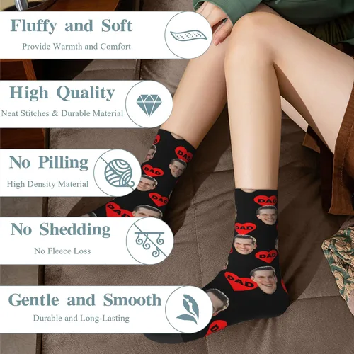 Miniatura 4 de Calcetines personalizados con foto facial, calcetines divertidos personalizados para hombres y mujeres, regalos personalizados para el día de San