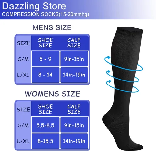 Miniatura 5 de WITHYOU Los calcetines de compresión de 15-20 mmHg son los mejores atléticos para hombres y mujeres, correr, vuelo, viajes, enfermeras embarazadas