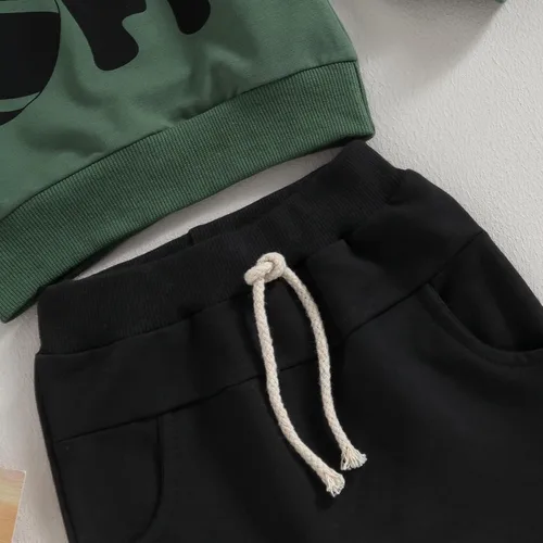Miniatura 6 de fhutpw Ropa para bebé niño otoño 6, 12, 18, 24 meses, fútbol de manga larga, conjuntos de tops y pantalones para niños pequeños