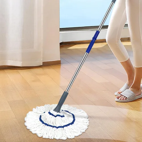 Miniatura 7 de Silkyhose Escoba Auto-Escurrimiento Giratoria de Algodón con Mango Largo para Seco y Húmedo con Rotación para Limpieza de Pisos de Cocina, Baño