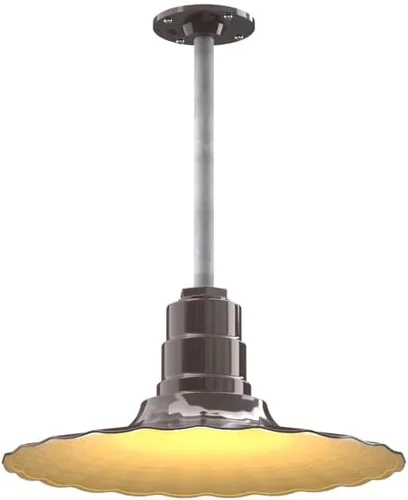 Miniatura 44 de Steel Lighting Co. Colgante Eagle Rock Lámpara montada en el techo Onda radial de 16 pulgadas vástago de 12 pulgadas Acero resistente