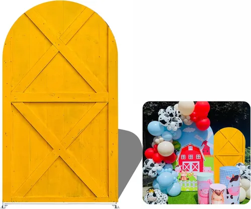 Miniatura 11 de Telón de fondo de arco Chiara, fundas elásticas de tela de elastano para puerta de granja para cumpleaños, baby shower, decoración de fiesta