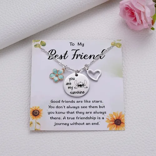Miniatura 6 de MIXJOY Stitch Gifts You are My Sunshine Collar y tarjeta de mensaje para esposa, mamá, hermana, novia, mejor amiga, cumpleaños