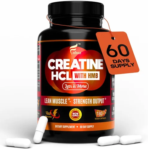 Cápsulas de creatina HCl con HMB - Suplemento de entrenamiento para hombres y mujeres, constructor muscular, resistencia, fuerza, superior al