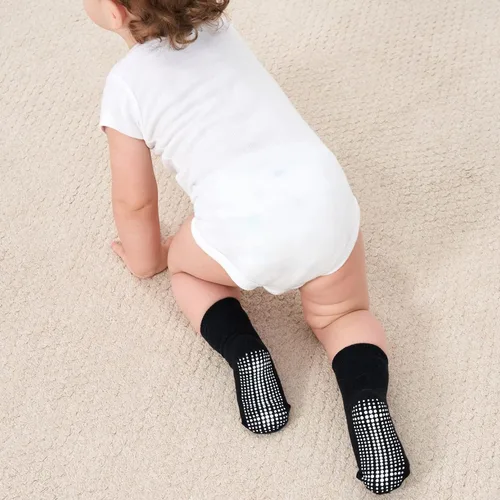 Miniatura 8 de Zaples - Calcetines con suela antideslizante y altura media para bebés, niños y niñas Negro