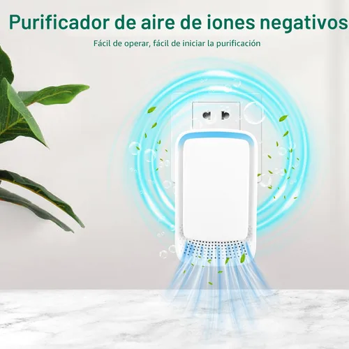 Miniatura 2 de Purificador de aire iónico enchufable (4), ionizador de aire doméstico, purificador de aire silencioso sin filtro, purificador de aire silencioso