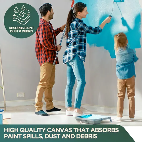 Miniatura 3 de CCS - Lona de lona para pintar, lona de algodón multiusos para cortinas, manteles, telones de fondo, cubierta de suelo lavable y reutilizable y hoja