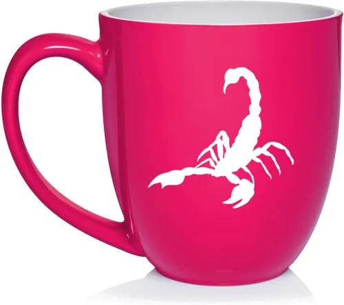 Miniatura 22 de Daylor Taza de café de cerámica Scorpion, regalo para ella, él, amigo, compañero de trabajo, esposa, esposo (11 onzas, azul)
