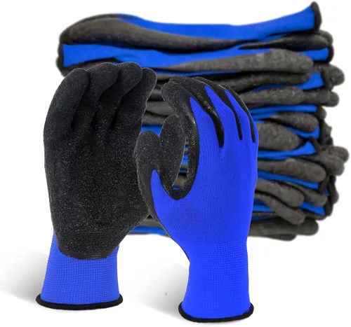 Miniatura 14 de Evridwear Guantes de trabajo de seguridad con recubrimiento de goma de látex arrugado aplicado a mano para hombres y mujeres, uso general múltiple