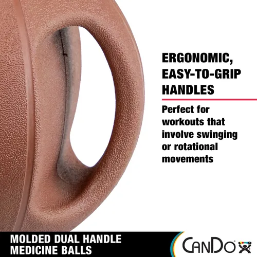 Miniatura 5 de CanDo Balón medicinal moldeado de doble mango para entrenamiento de fuerza, entrenamientos de núcleo, calentamientos, cardiometría y pliometría