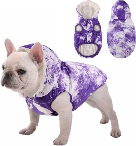 Miniatura 11 de SAWMONG Abrigo de invierno impermeable para perro, chaqueta cálida con forro polar para perro con capucha, abrigo resistente al viento, chaleco