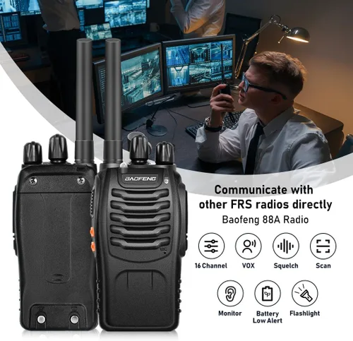 Miniatura 2 de BAOFENG Radio BF-88A Walkie Talkies Long Range for Adults with 20PCS Batteries, Earpieces with Mic, Flashlight, VOX, Portable FRS Two Way Radios for