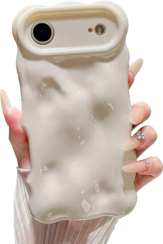 Miniatura 76 de XIZYO Funda para iPhone 13 de 6.1 pulgadas, bonito patrón de ondas, estético, 3D, rizado, ondulado, chapado en purpurina, para mujeres y niñas, Azul