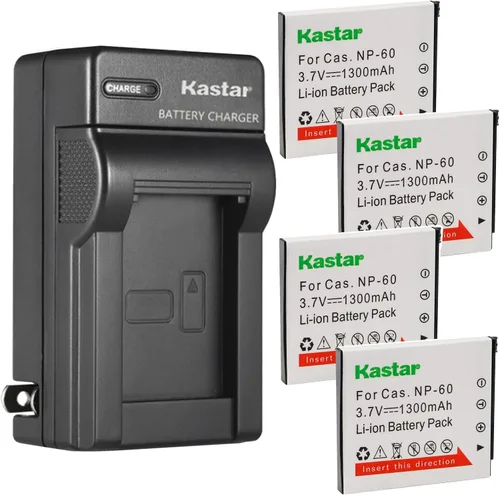 Miniatura 9 de Kastar 1-Pack Battery and AC Wall Charger Replacement for Casio NP-60 CNP-60 Battery, BC-60L Charger, Casio Exilim EX-FS10 EX-S10 EX-S12 EX-Z9