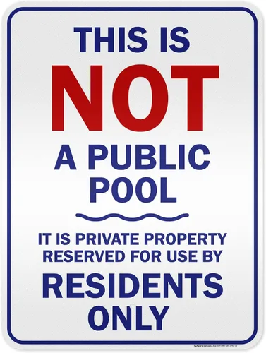 Miniatura 13 de Esto no es una piscina pública – Es propiedad privada reservada para uso por residentes solamente, letrero de 10 x 14 pulgadas, HDPE de 55 mil