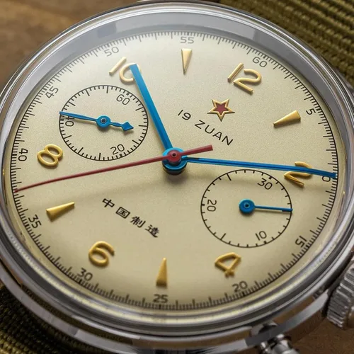 Miniatura 4 de Retro-Chronograph 1963 Original ST1901 Movement Men Mechanical Watch Hand Winding Sapphire & Acrylic Mirror Pilot Wristwatch