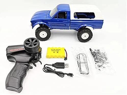 Miniatura 3 de WPL C24 1/16 2.4GHz 4WD RC Car Crawler Faro Control Remoto Crawler Off-Road Pick-up Truck RTR Juguete Niño, Niña y Adulto (azul)