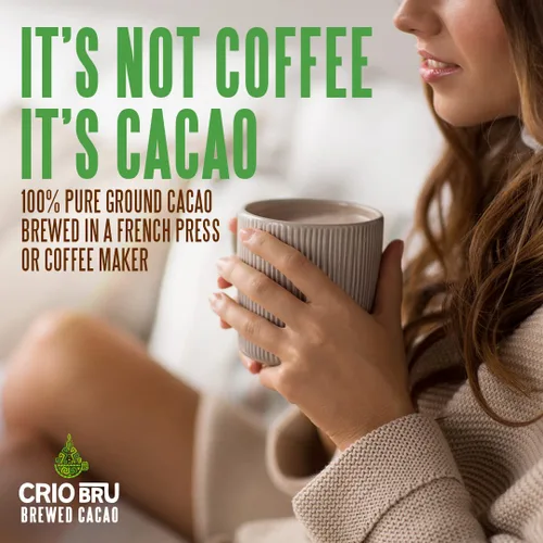 Miniatura 2 de Crio Bru Bebida de Cacao Tostado Ligero con Sabor a Mocha - Alternativa al Café, Bebida Natural y Saludable Hecha con 100% Granos de Cacao Molido