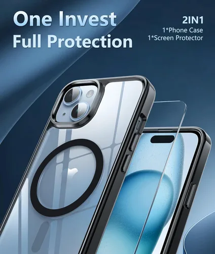 Miniatura 1353 de FNTCASE Funda para iPhone 13 Pro-Max: Fundas magnéticas transparentes compatibles con Magsafe Slim anti amarillamiento protección contra caídas