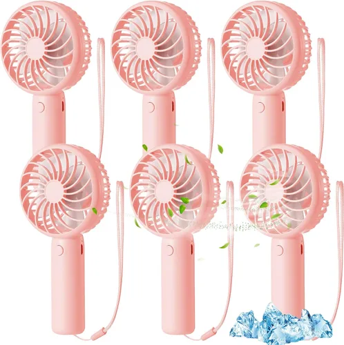 Miniatura 22 de Tujoe Mini ventilador de mano potente de 3 velocidades, ventilador personal pequeño portátil recargable con base USB para mujeres, maquillaje