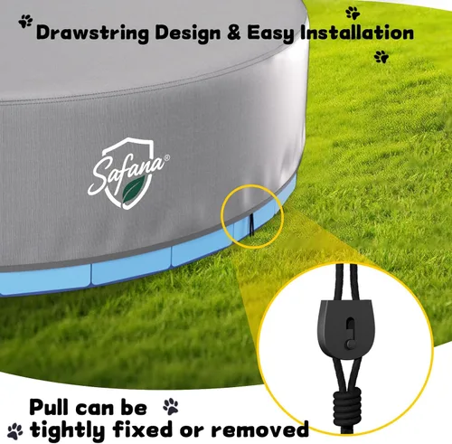 Miniatura 6 de SAFANA Cubierta de piscina para perros de 48 pulgadas [grosor 420D mejorado] Cubierta redonda plegable de 48 pulgadas para piscina para perros
