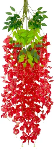 Miniatura 43 de Paquete de 12 guirnaldas de flores colgantes de glicina blanca, enredaderas de flores artificiales de 3.77 pies, glicinia falsa, guirnalda colgante