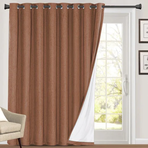 Miniatura 76 de Primitive - Cortinas opacas 100 % de lino texturizado natural para dormitorio, sala de estar, cortinas para ahorra energía, tela de arpillera