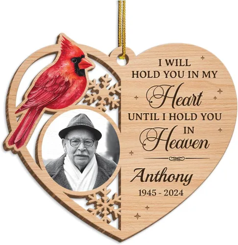 Miniatura 10 de Adorno conmemorativo personalizado de foto personalizado Cardinal de acrílico para regalo conmemorativo de condolencia de ser querido, recuerdo