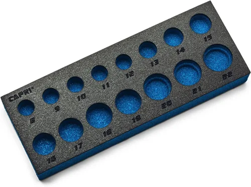 Miniatura 4 de Capri Tools Bandeja de mecánico para enchufes de accionamiento de 3/8 pulgadas, SAE