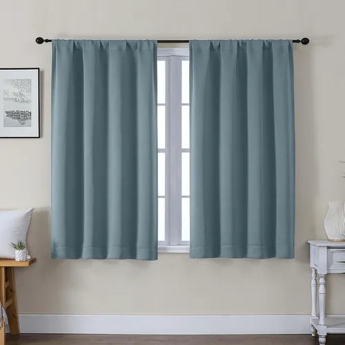 Miniatura 112 de Gwine Cortinas opacas para dormitorio, 54 pulgadas de largo, paneles de cortina de ventana con aislamiento térmico y reducción de ruido, cortinas