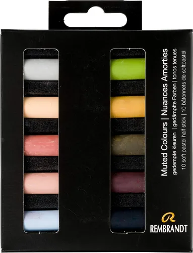 Miniatura 12 de Rembrandt Juego de micro pastel suave, 10 barras de media pieza, selección de tonos oscuros Dark Shades