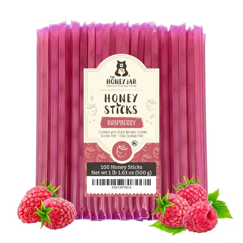 Miniatura 5 de The Honey Jar Palitos de miel lisos, pajitas de miel pura para el té, café o un placer saludable, una cucharadita de miel saborizada por barra