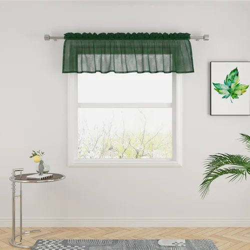 Miniatura 113 de UPOPO Paneles de Cortina Beige Pequeños Cortinas Transparentes de Gasa de 16 Pulgadas de Largo Cortinas de Cocina de Voile con Textura de Lino