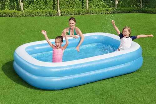 Miniatura 14 de Bestway 54006 Piscina inflable rectangular familiar, 103.1 x 68.9 x 20.1 in, azul/blanco
