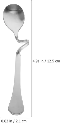 Miniatura 5 de SOLUSTRE 6 cucharas de café expreso de acero inoxidable con mango curvo, cucharas de mezcla de café con leche y miel, cucharas de postre