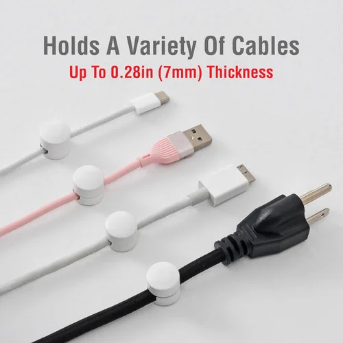 Miniatura 8 de BRIGHTTIA Clips para cables, gestión de cables de latón de alta calidad para el hogar, la oficina y el automóvil, organizador multiusos para cables
