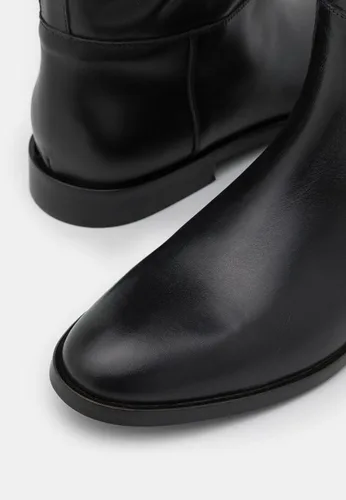 Miniatura 5 de Ouepiano Botas de equitación altas hasta la rodilla para mujer, punta redonda, cremallera lateral, hebilla de metal, botas de invierno de moda