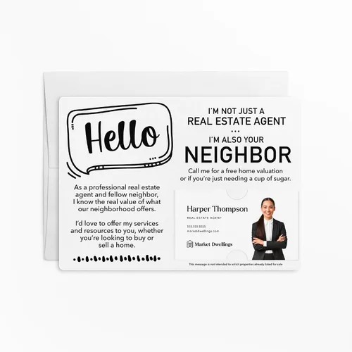Miniatura 3 de Juego de sobres para agente inmobiliario, 5 x 7 pulgadas, Hello I'm Not Just a Real Estate Agent I'm Also Your Neighbor Cards con sobres, paquete